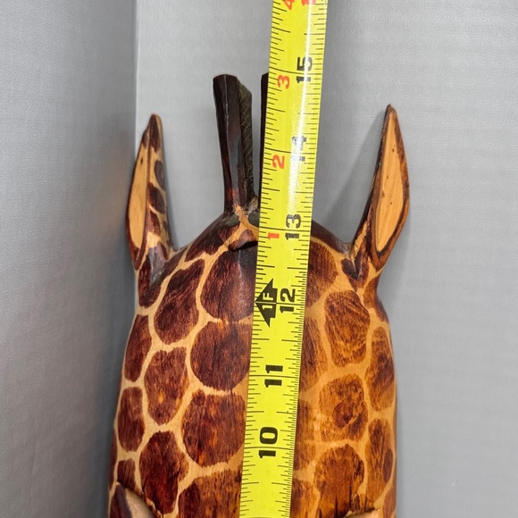 Vintage Estate Handcrafted Giraffe Mask Wall Art 15" - Picture 5 of 10